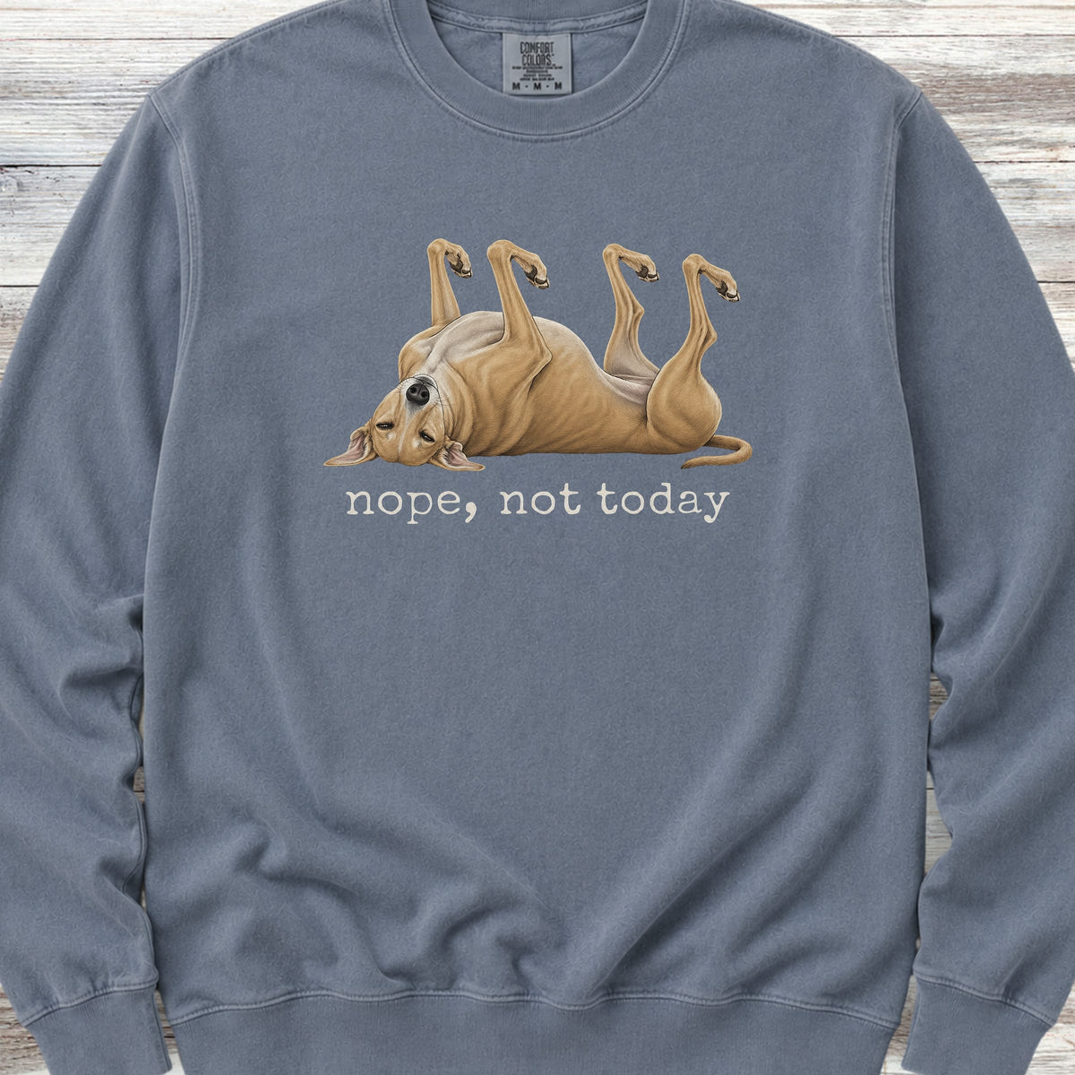 Greyhound Nope Sweatshirt - Blue Jean