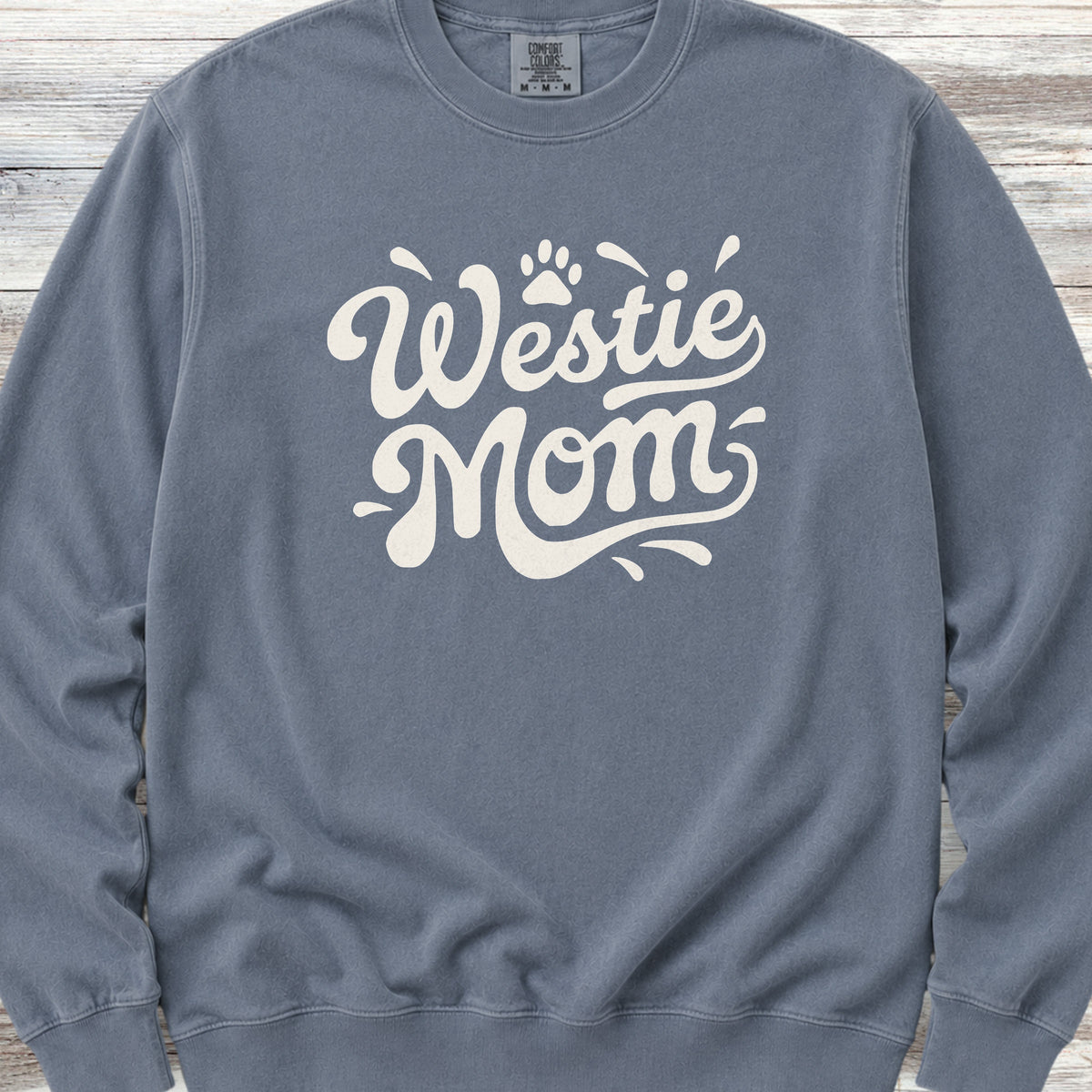 West Highland Groovy Mom Sweatshirt - Blue Jean