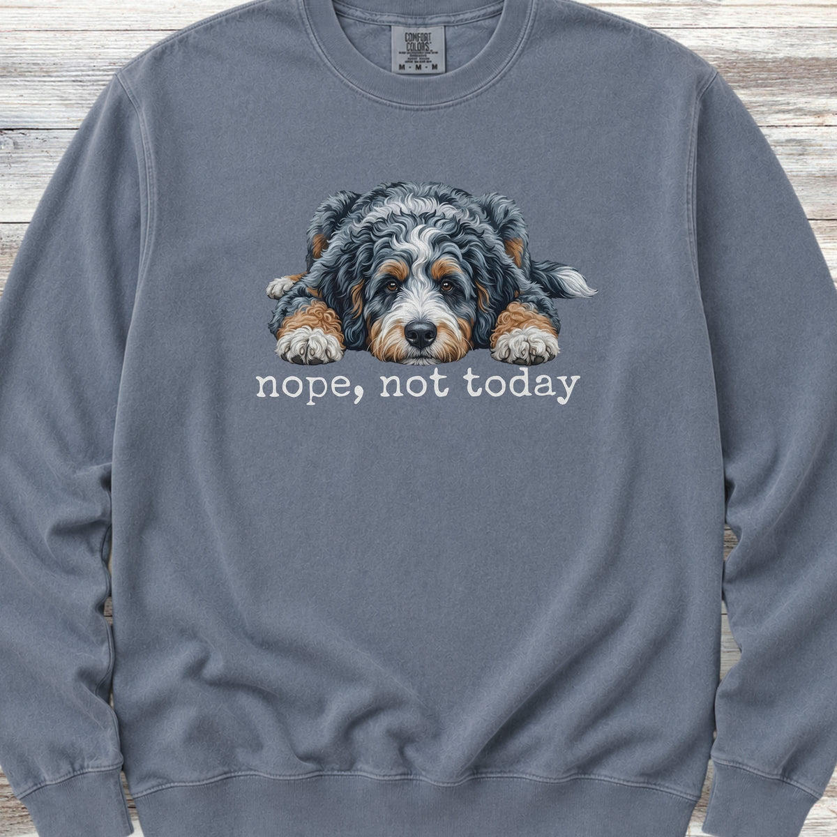 Aussiedoodle Nope Sweatshirt - Blue Jean