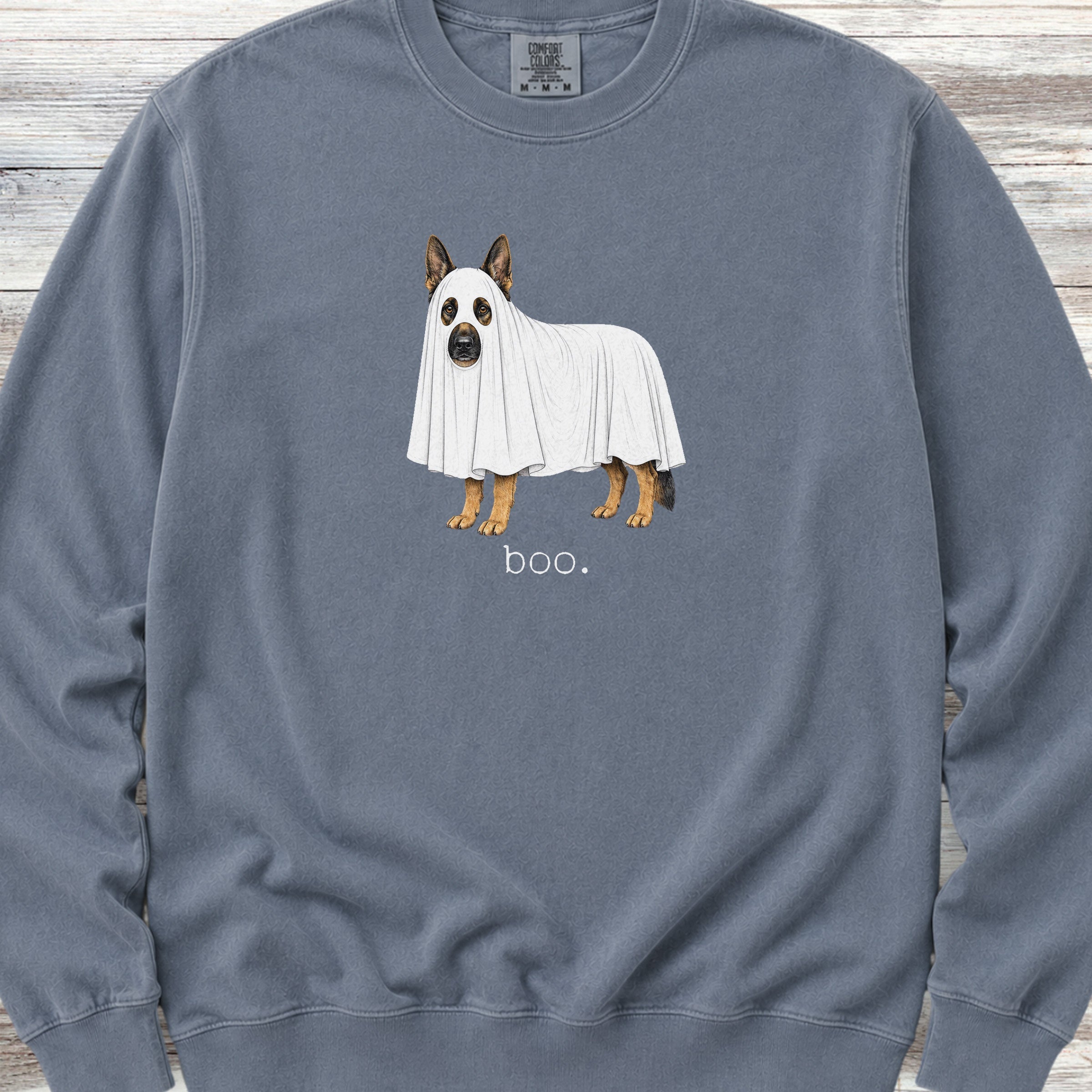 German Shepherd Boo Sweatshirt - Blue Jean