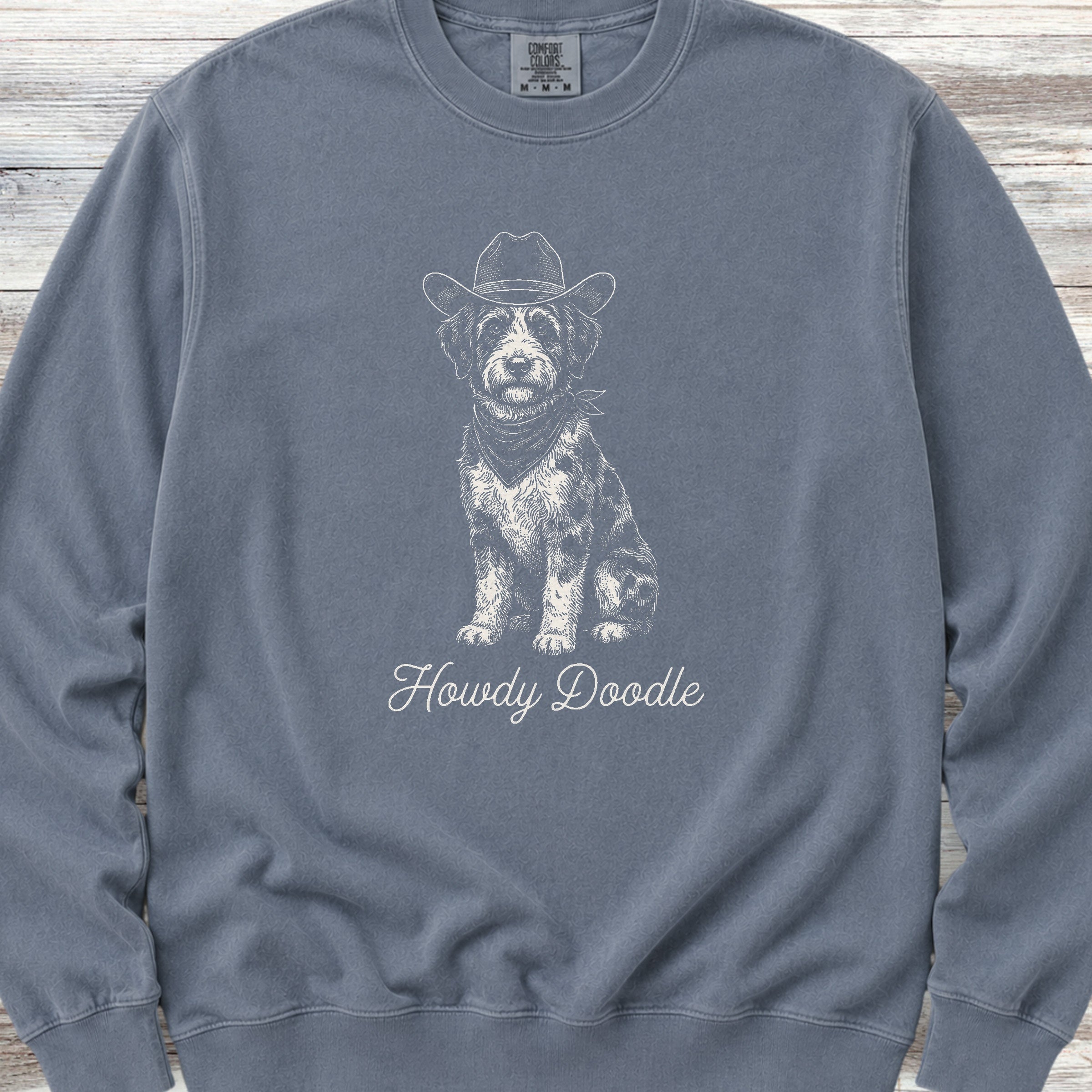 Aussiedoodle Howdy Doodle Sweatshirt - Blue Jean