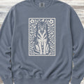 German Shepherd Folk Art Floral Sweatshirt - Blue Jean