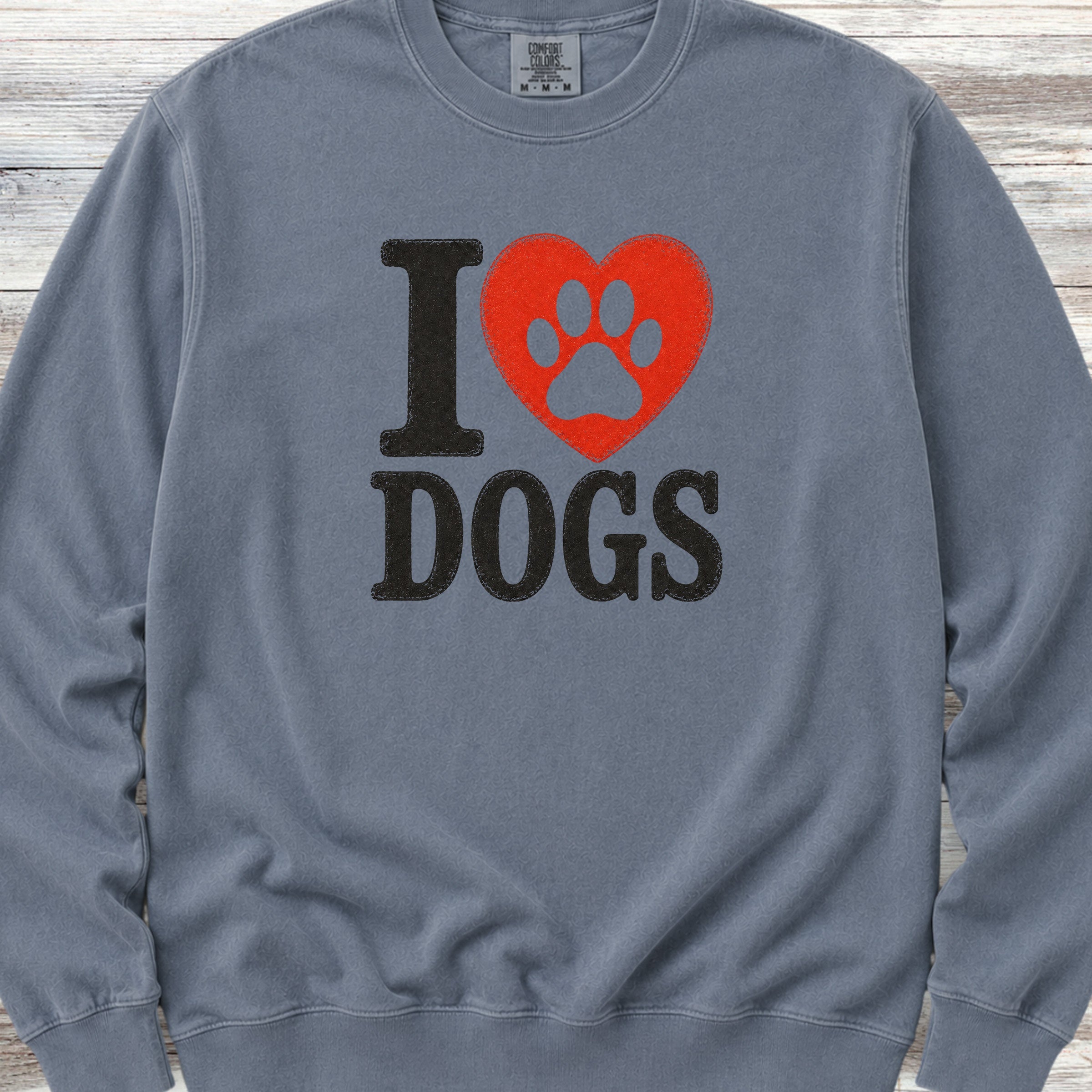 I Heart Dogs Sweatshirt - Blue Jean