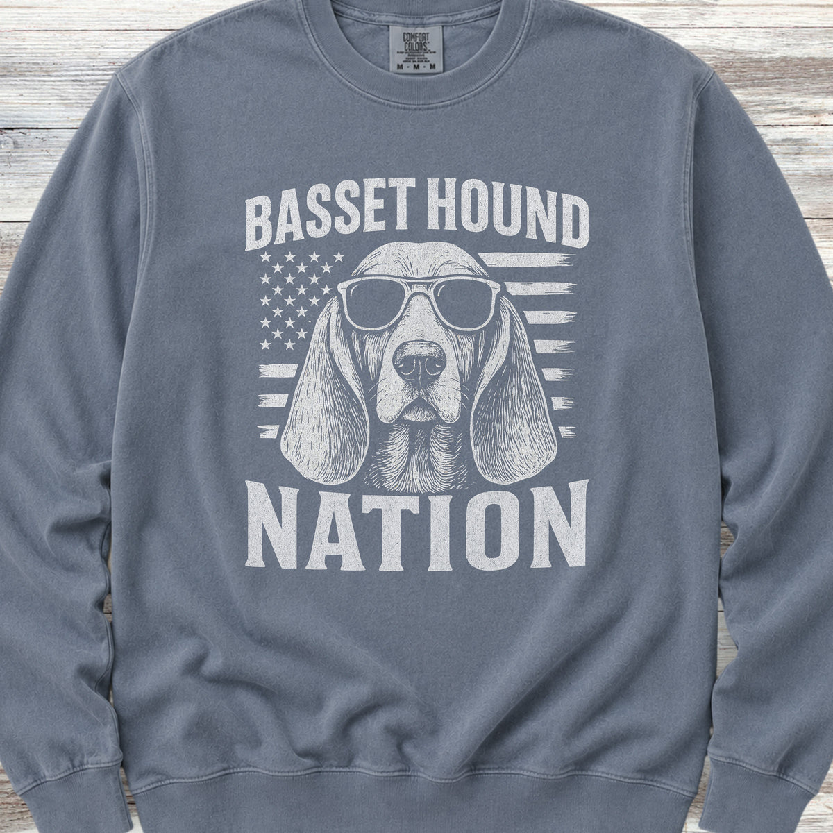 Basset Hound Nation Sweatshirt - Blue Jean