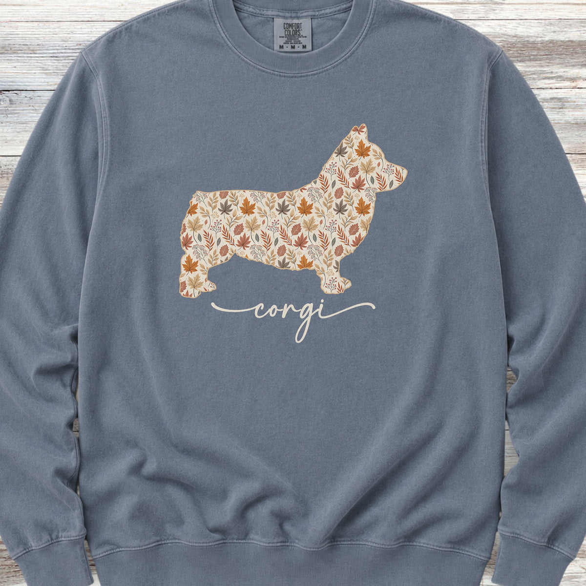 Corgi Fall Sweatshirt - Blue Jean