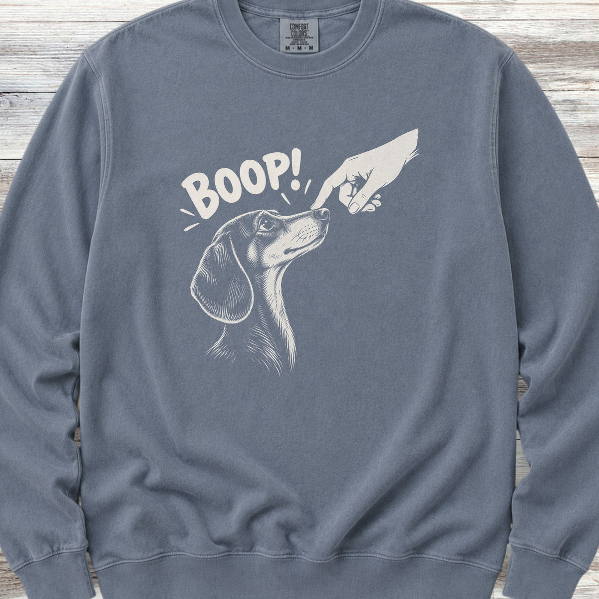 Dachshund BOOP! Sweatshirt - Blue Jean