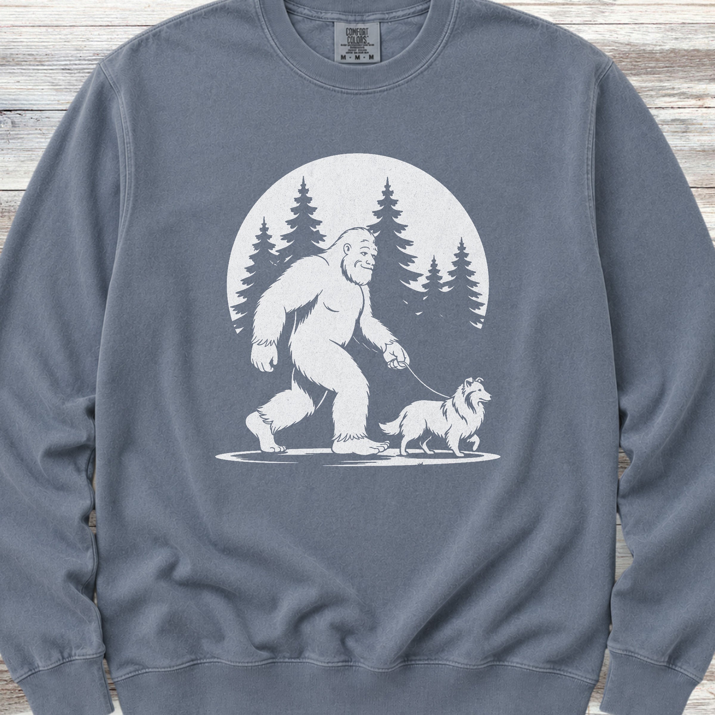 Shetland Sheepdog Bigfoot Sweatshirt - Blue Jean