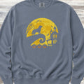 Swiss Mountain Dog Halloween Moon Sweatshirt - Blue Jean