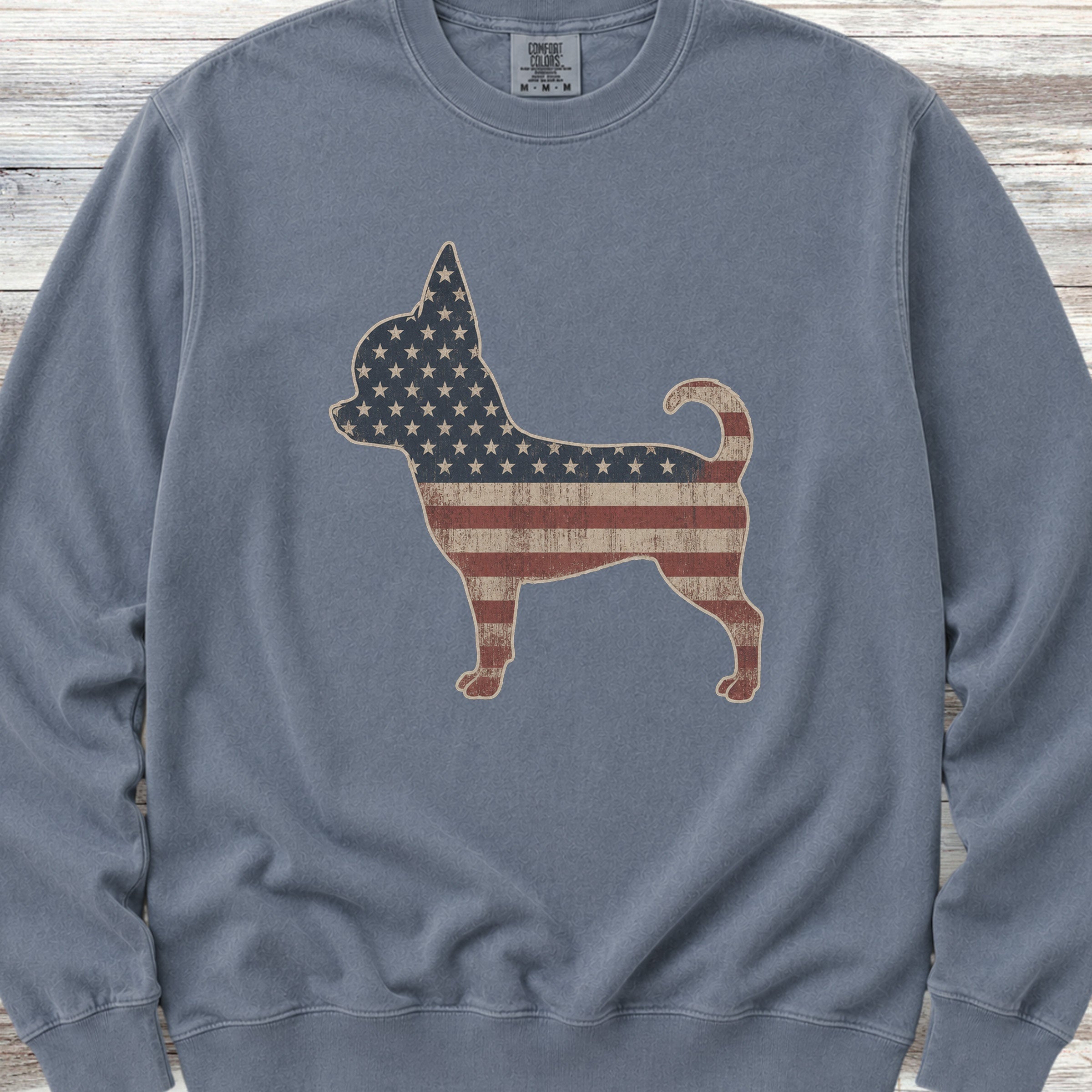 Chihuahua Vintage USA Sweatshirt - Blue Jean