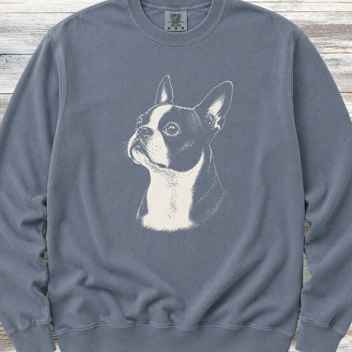 Boston Terrier Loyalty Sweatshirt - Blue Jean