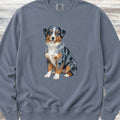 Australian Shepherd Merle Blue Eyes Watercolor Sweatshirt - Blue Jean