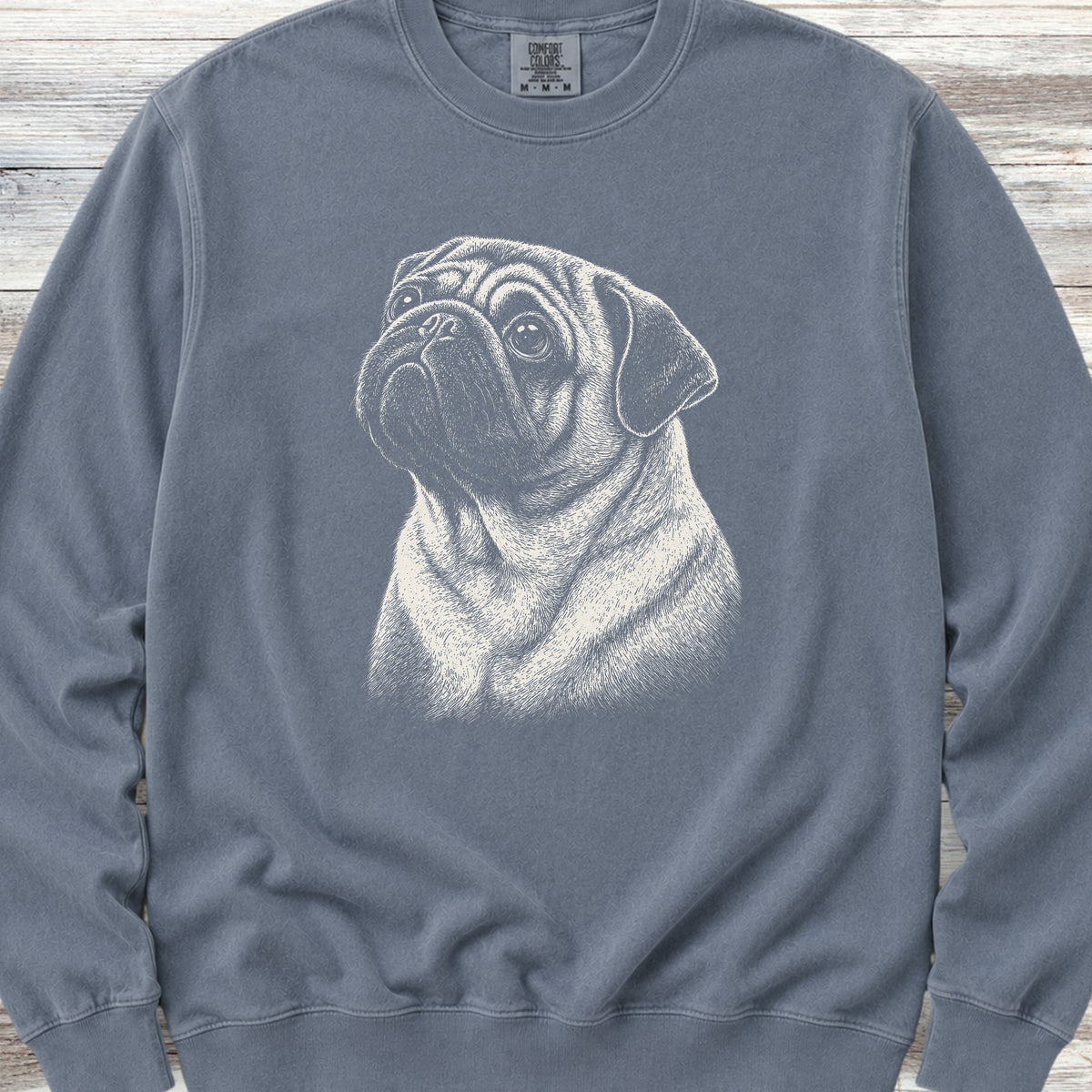 Pug Loyalty Sweatshirt - Blue Jean