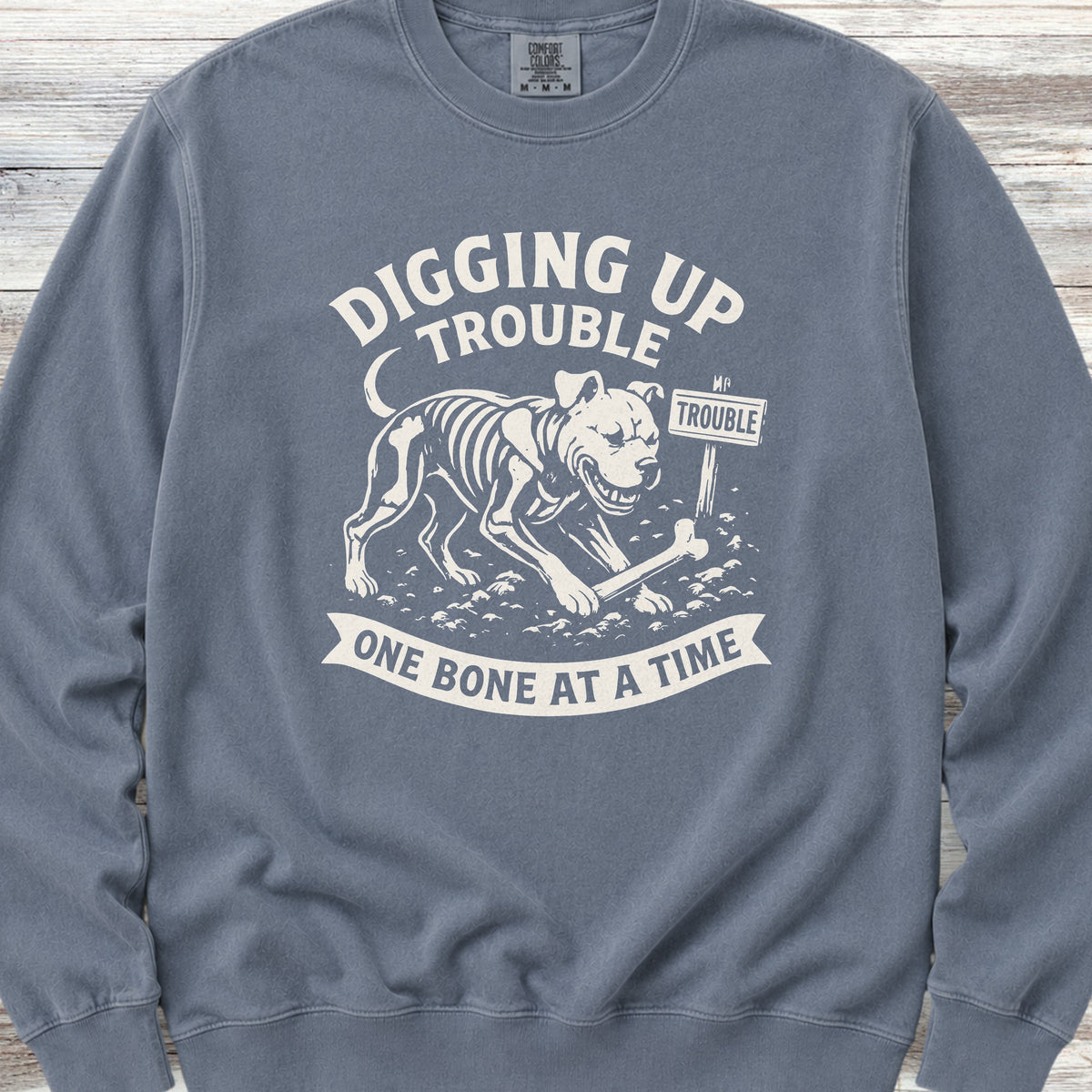 Pit Bull Trouble Sweatshirt - Blue Jean
