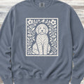 Doodle Folk Art Floral Sweatshirt - Blue Jean