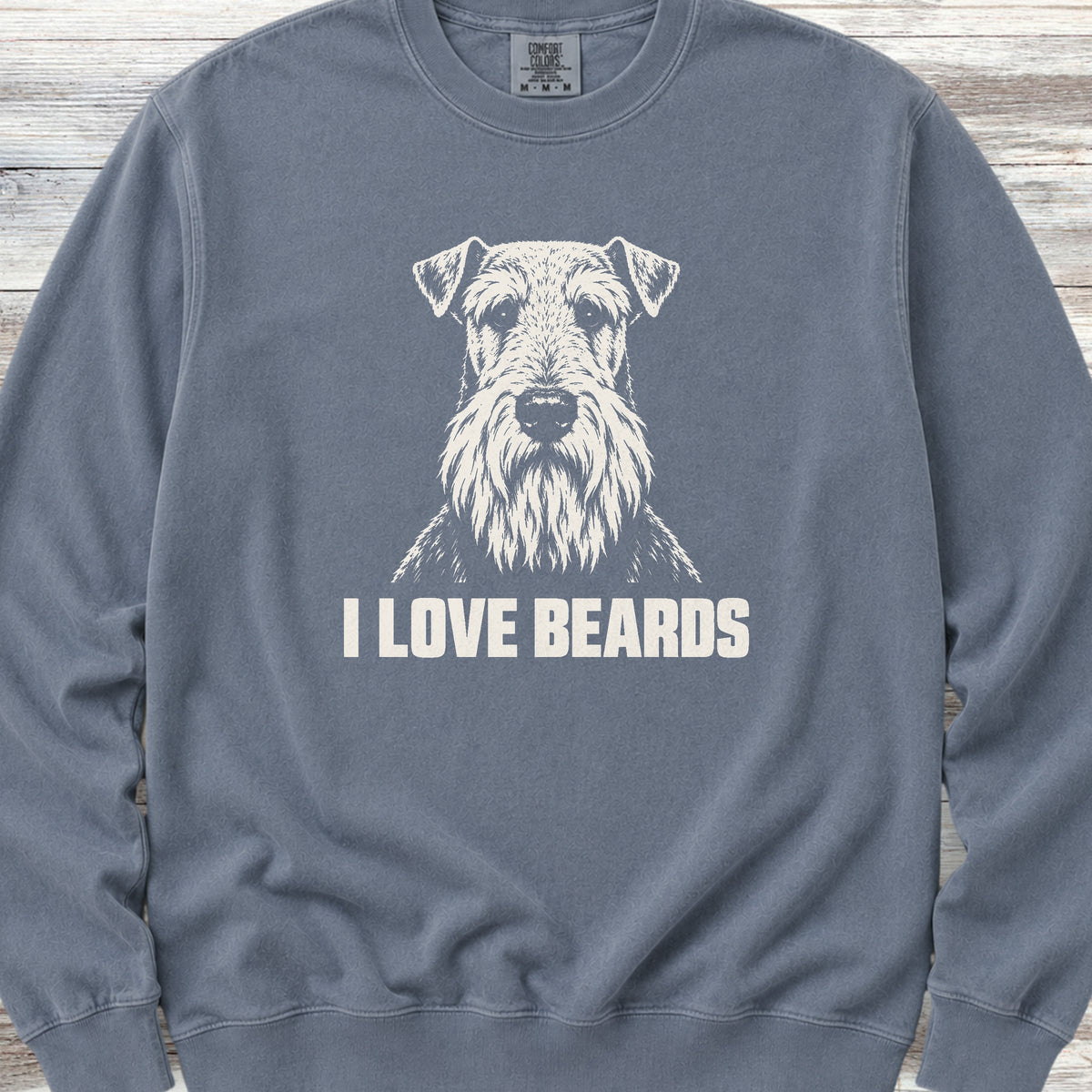 Airedale I Love Beards Sweatshirt - Blue Jean