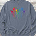 Rainbow Heart Prints Sweatshirt - Blue Jean