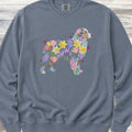 Australian Shepherd Spring Floral Silhouette Sweatshirt - Blue Jean