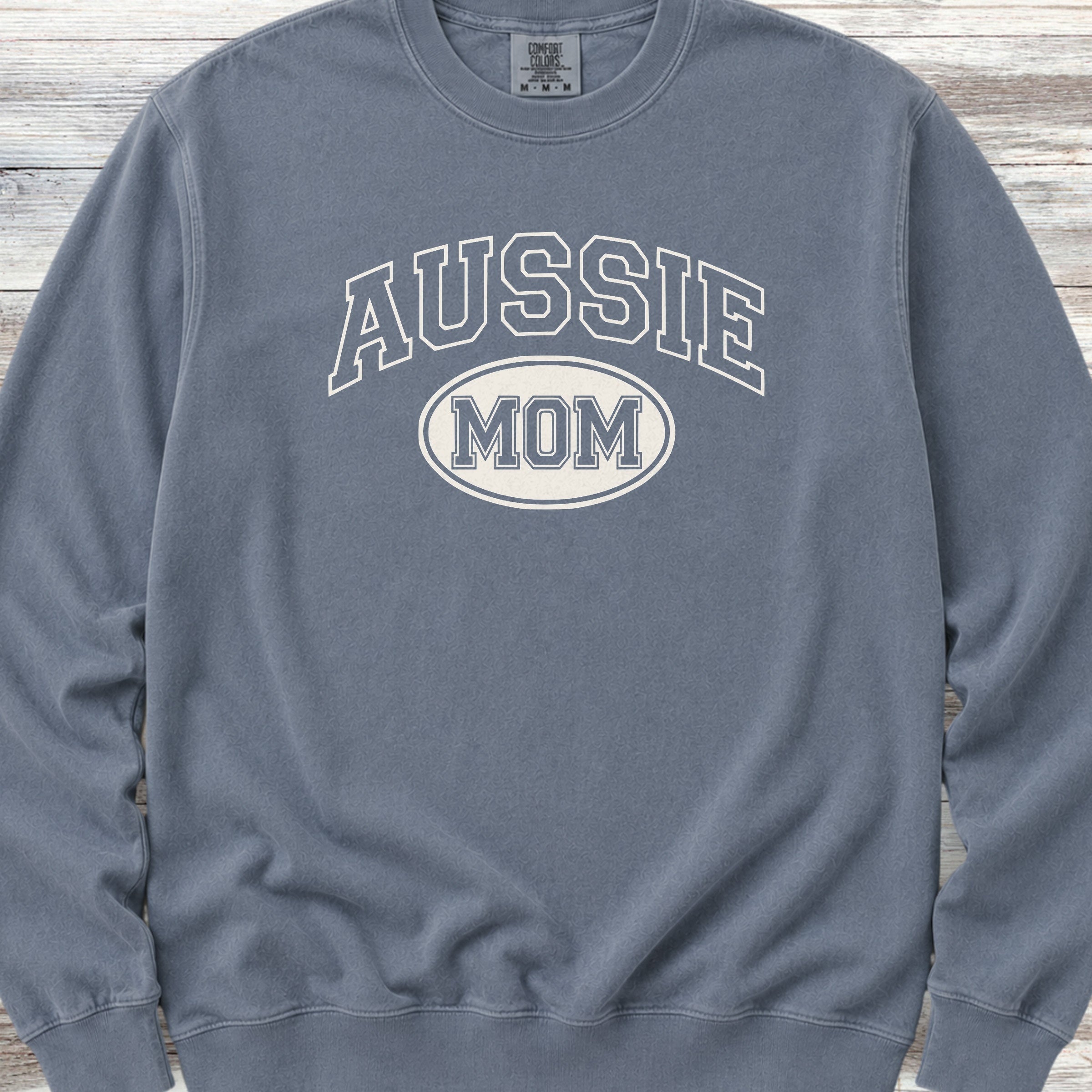 Australian Shepherd University Mom Sweatshirt - Blue Jean