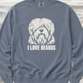 Old English Sheepdog I Love Beards Sweatshirt - Blue Jean