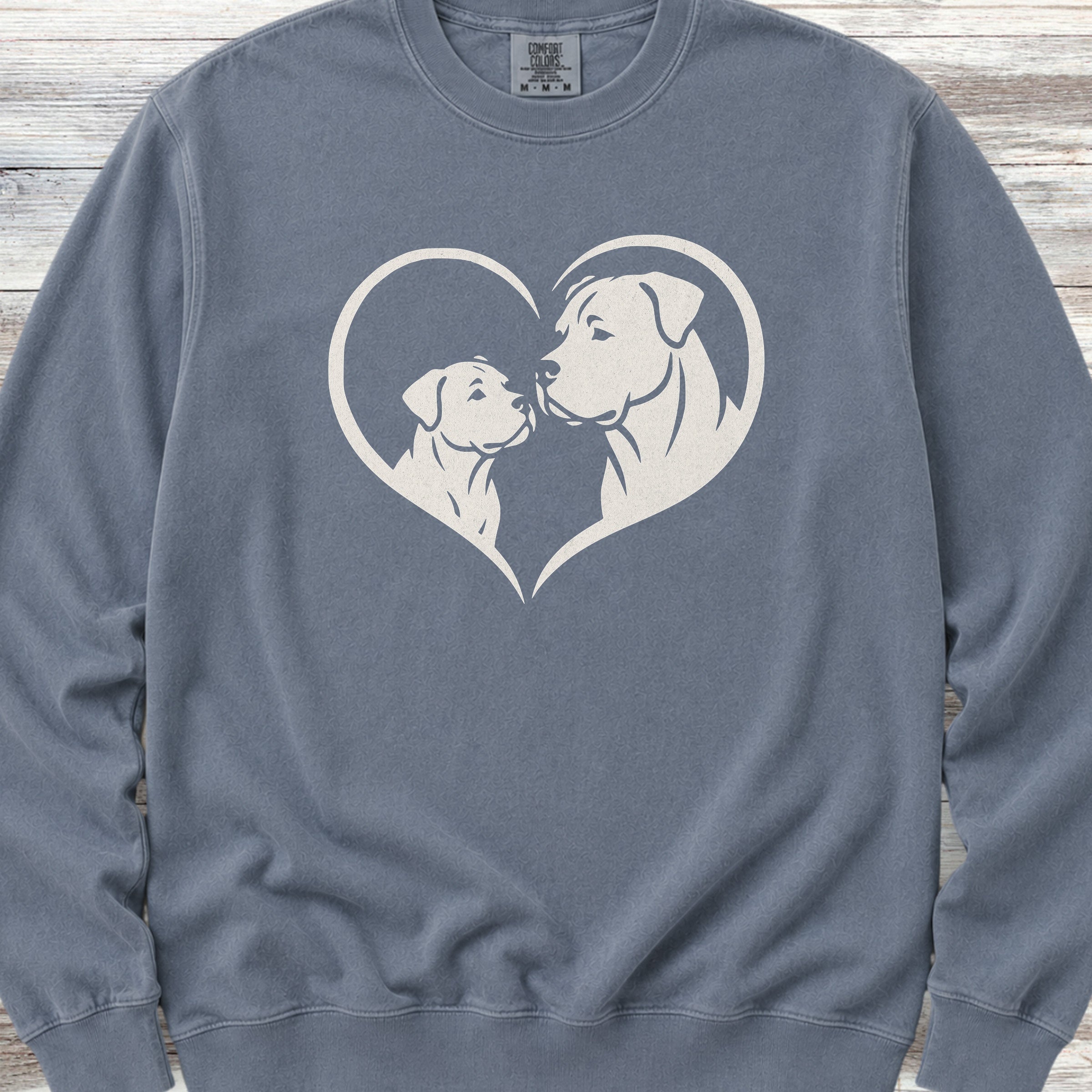Cane Corso Heart Bond Natural Sweatshirt - Blue Jean