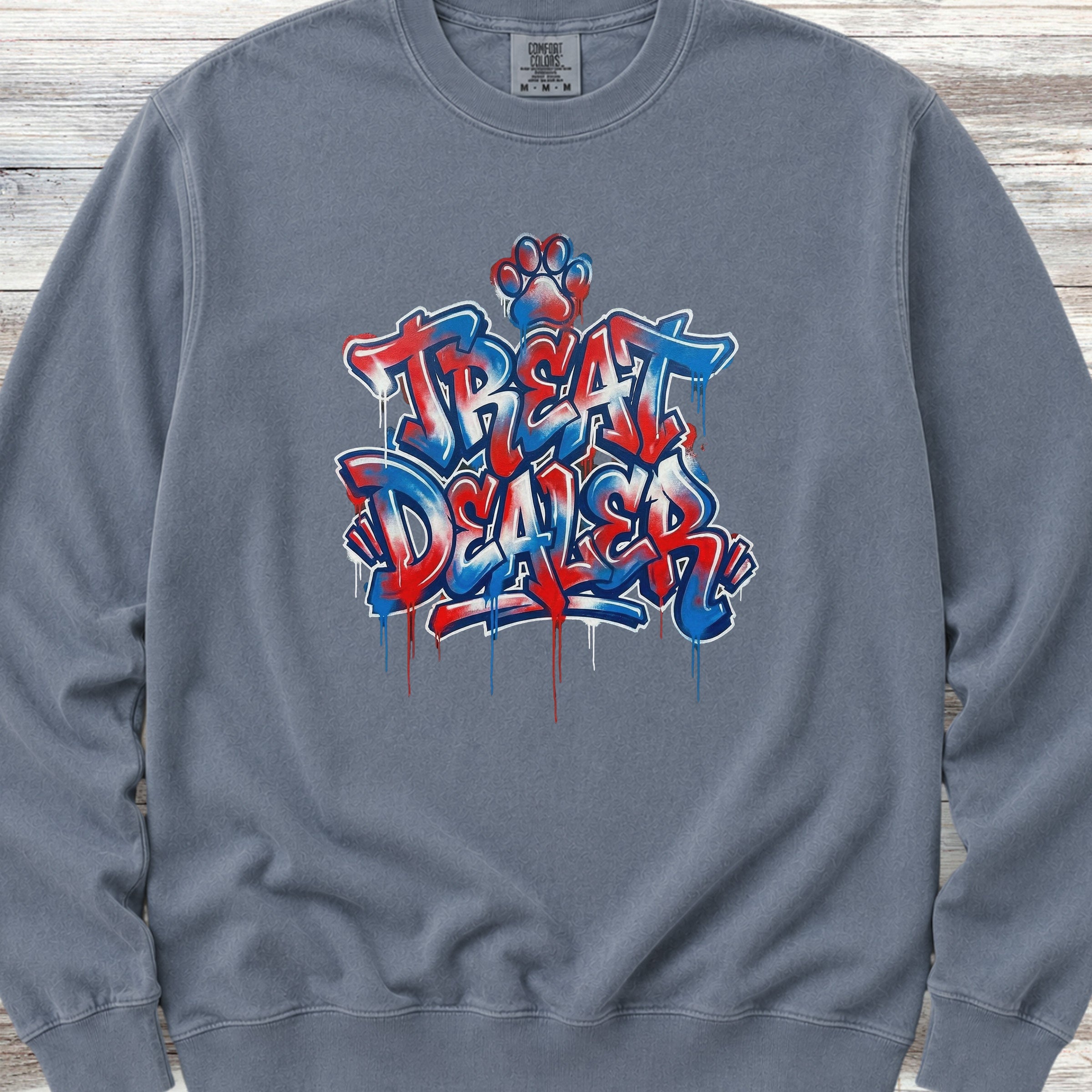 Treat Dealer American Grafitti Sweatshirt - Blue Jean