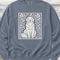 Golden Retriever Folk Art Floral Sweatshirt - Blue Jean