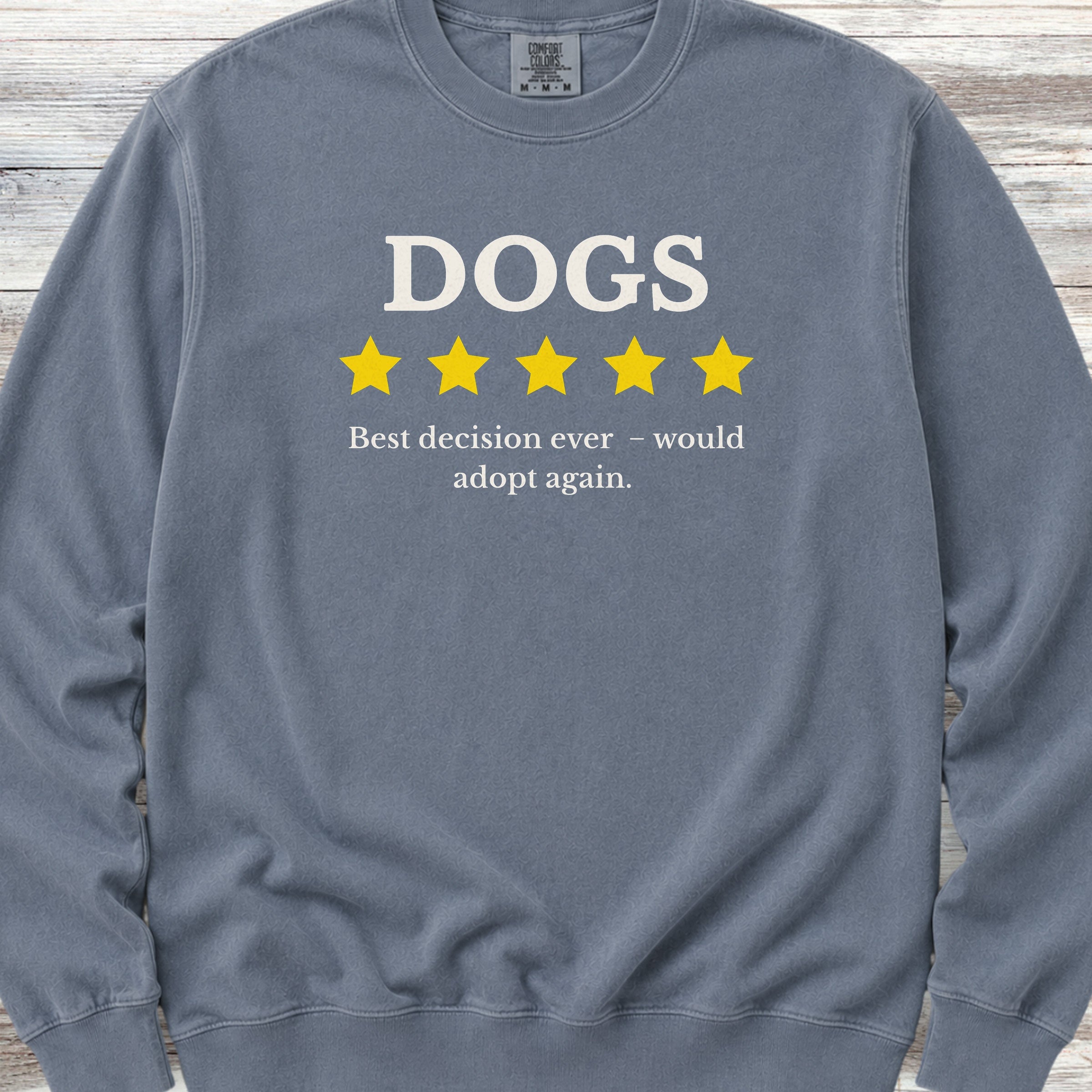 Dogs Review Sweatshirt - Blue Jean
