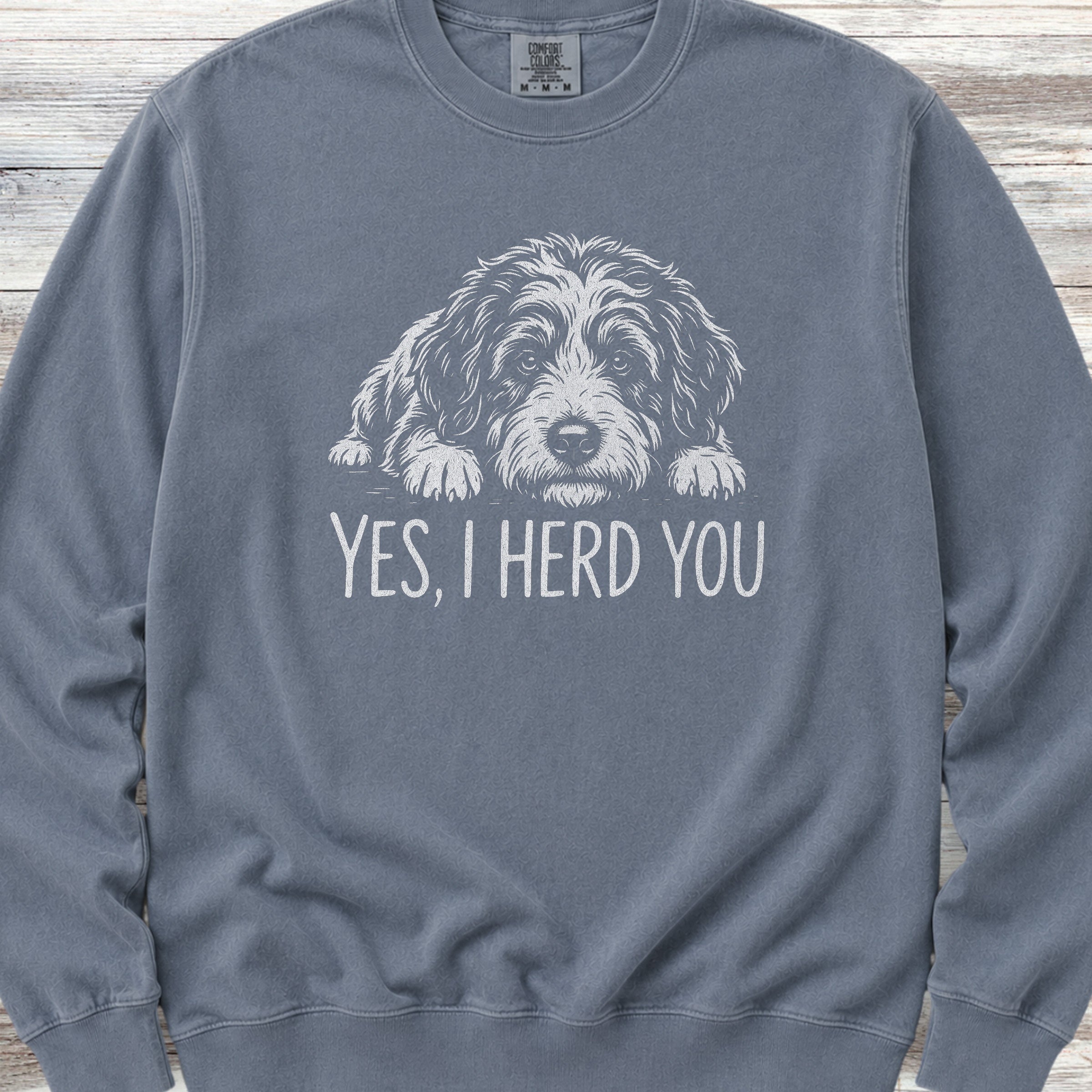 Bernedoodle Herd You Sweatshirt - Blue Jean