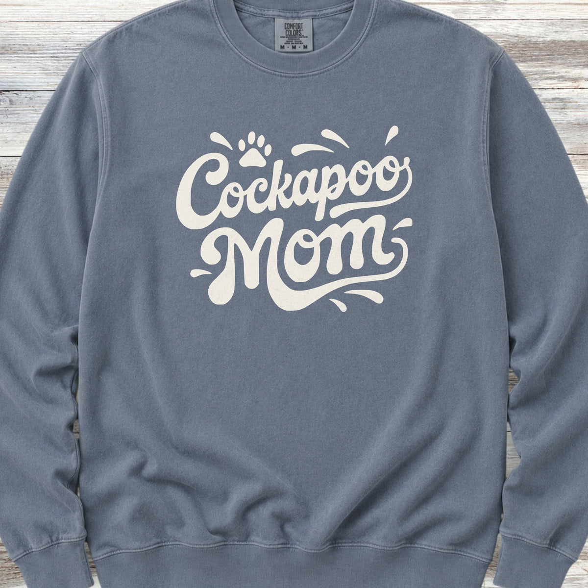 Cockapoo Groovy Mom Sweatshirt - Blue Jean