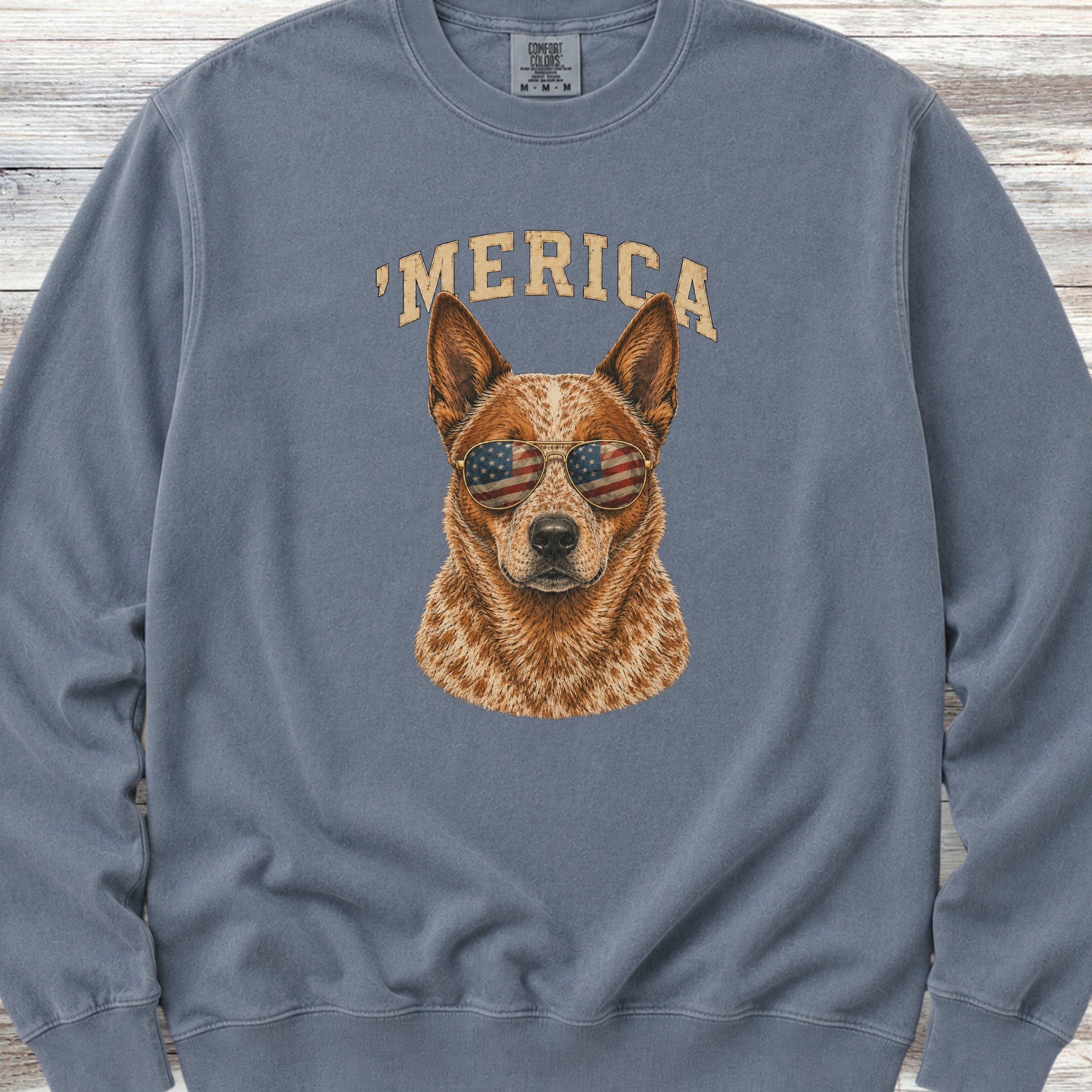 Australian Cattle Dog Red 'Merica Sweatshirt - Blue Jean