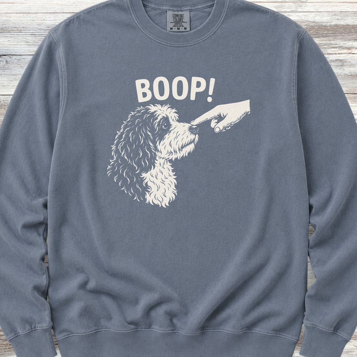 Sheepadoodle BOOP! Sweatshirt - Blue Jean