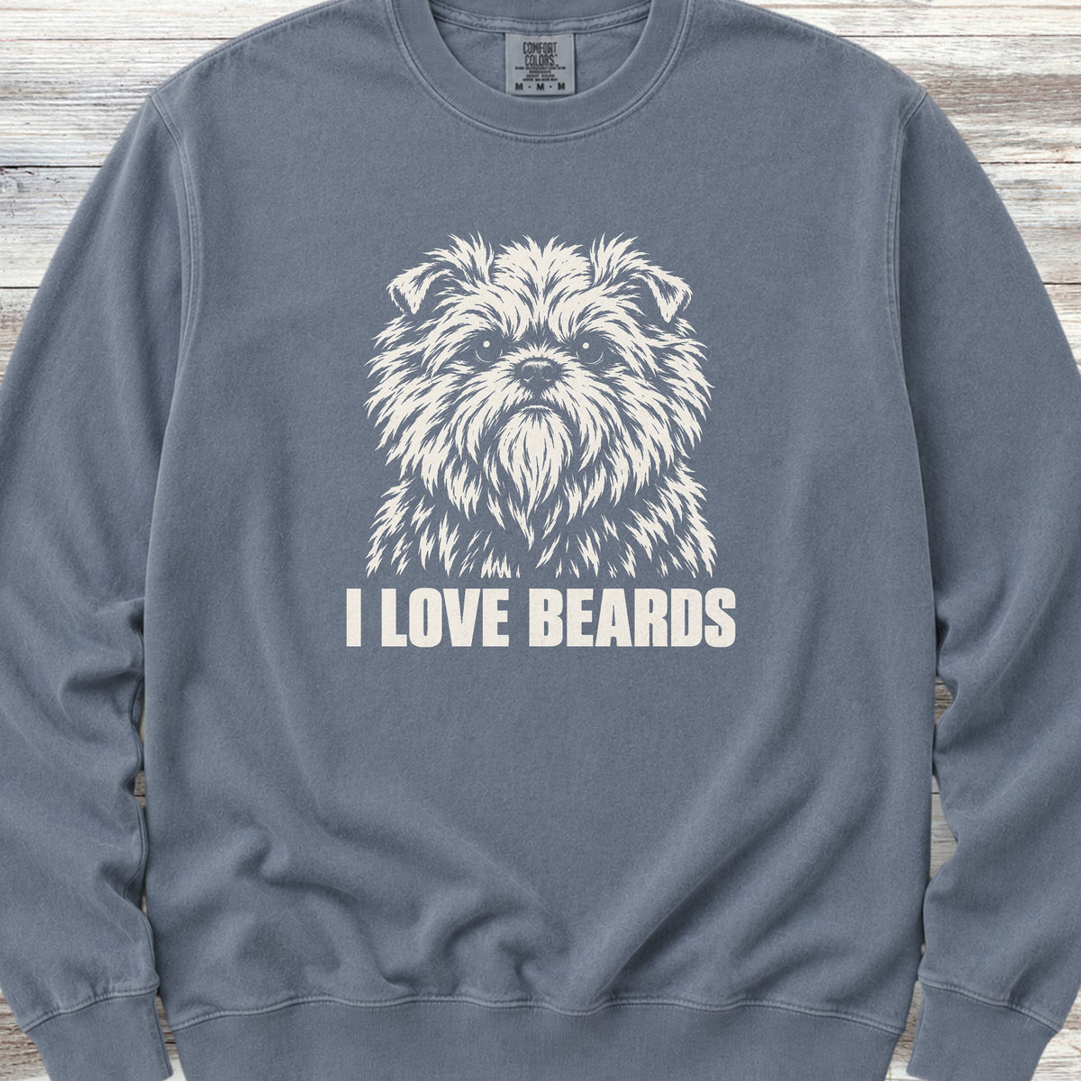 Affenpinscher I Love Beards Sweatshirt - Blue Jean