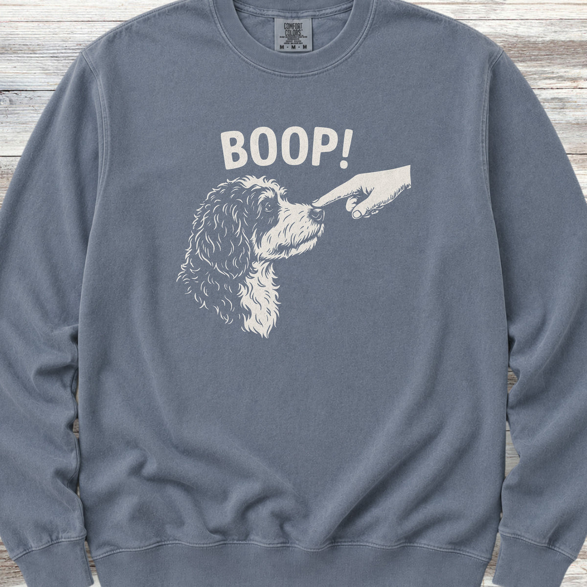 Bernedoodle BOOP! Sweatshirt - Blue Jean