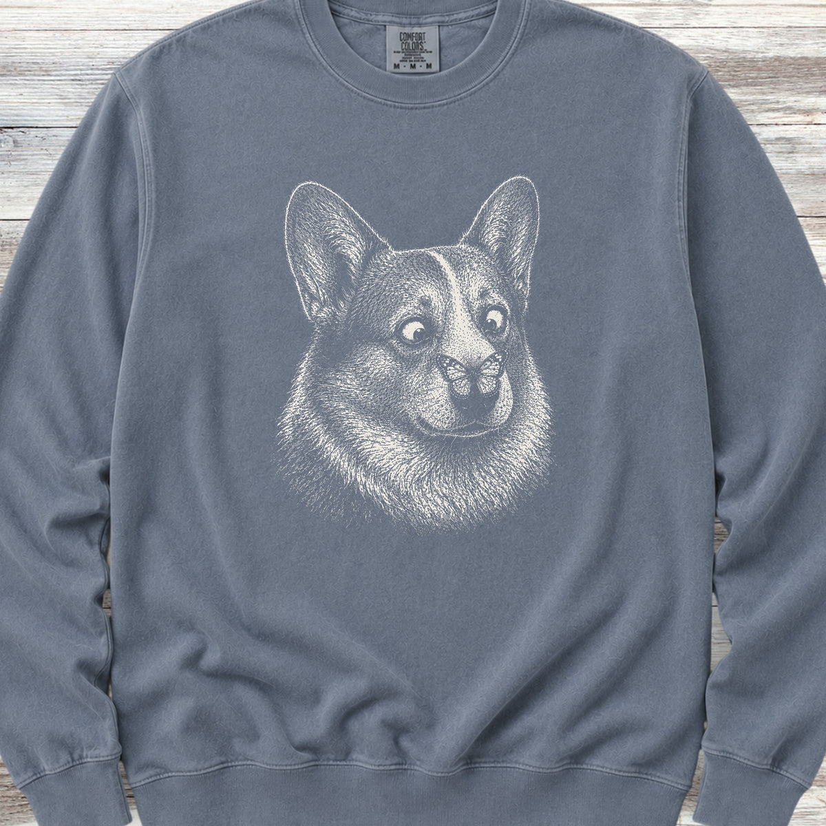 Corgi Butterfly Sweatshirt - Blue Jean