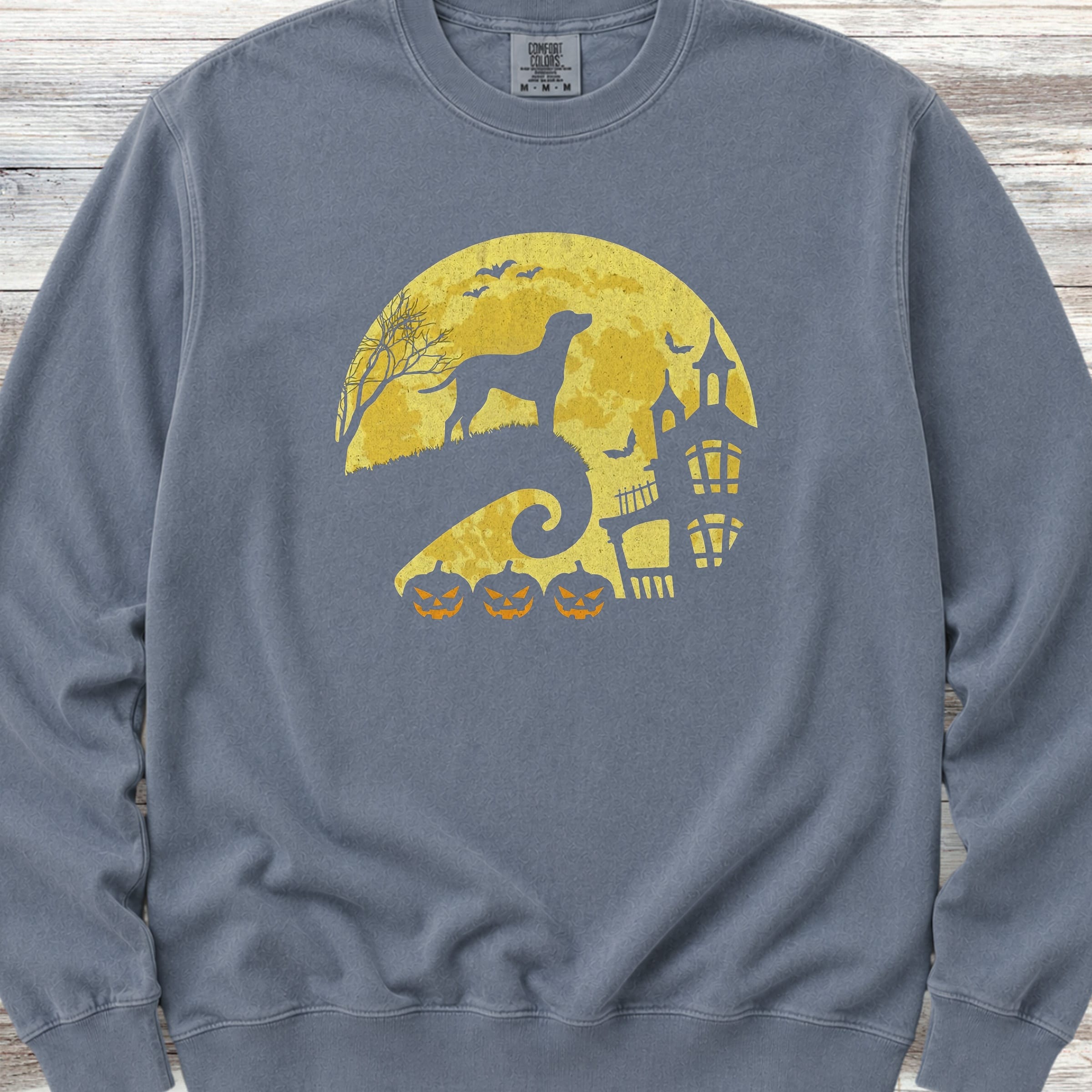 Coonhound Halloween Moon Sweatshirt - Blue Jean