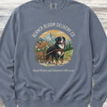 Bernese Mountain Dog Bloom Delivery Sweatshirt - Blue Jean