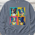 Border Collie Pop Art Sweatshirt - Blue Jean
