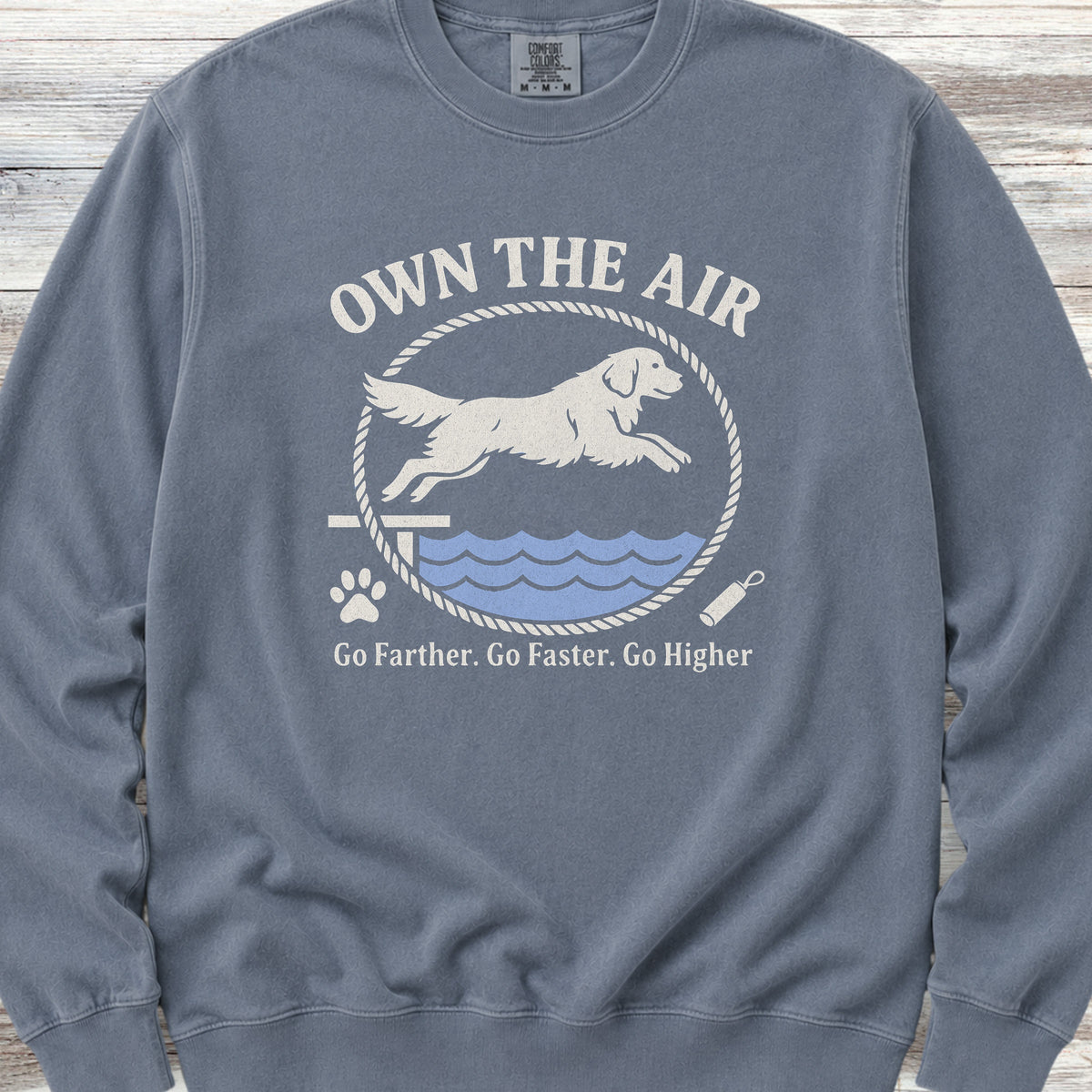 Golden Retriever Dock Diving Sweatshirt - Blue Jean