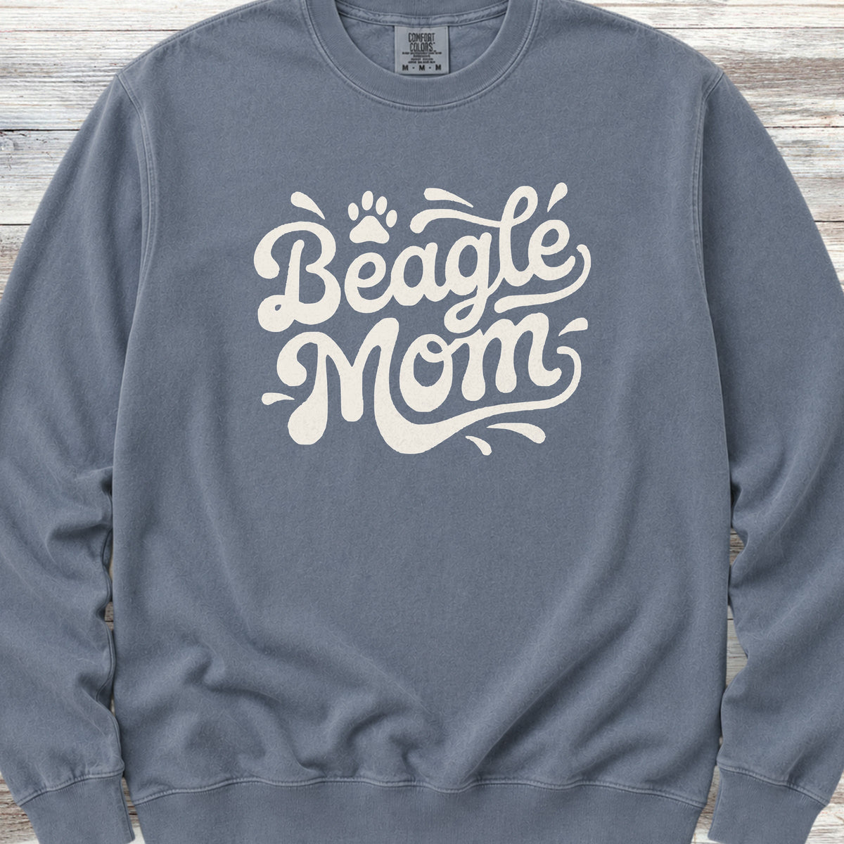 Beagle Groovy Mom Sweatshirt - Blue Jean