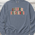 Golden Retriever Holiday Faux Patchwork Sweatshirt - Blue Jean