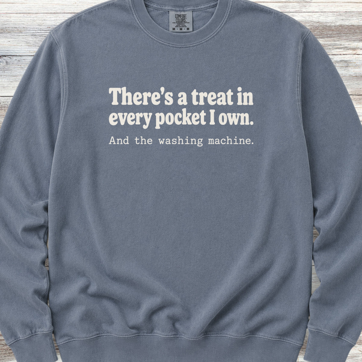 Treat in Every Pocket Sweatshirt - Blue Jean
