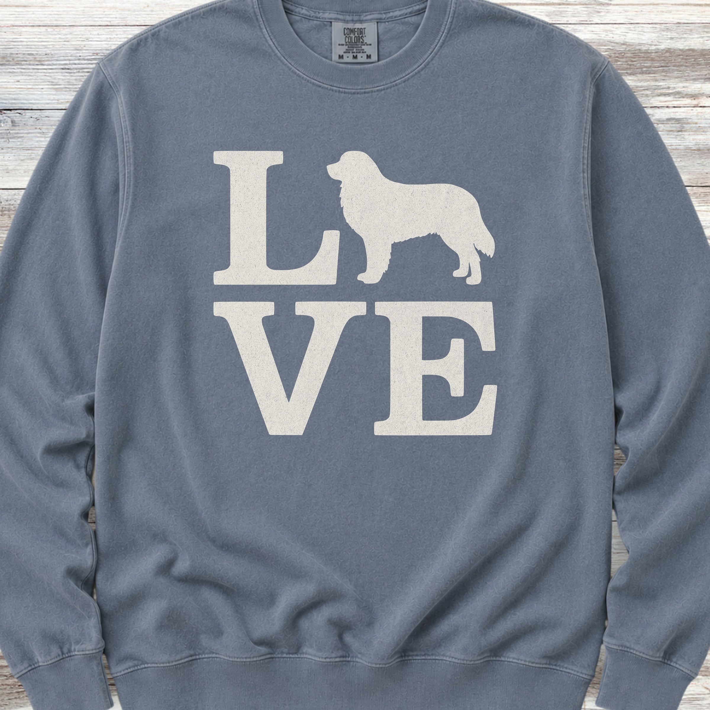 Bernese Mountain Dog Love Sweatshirt - Blue Jean