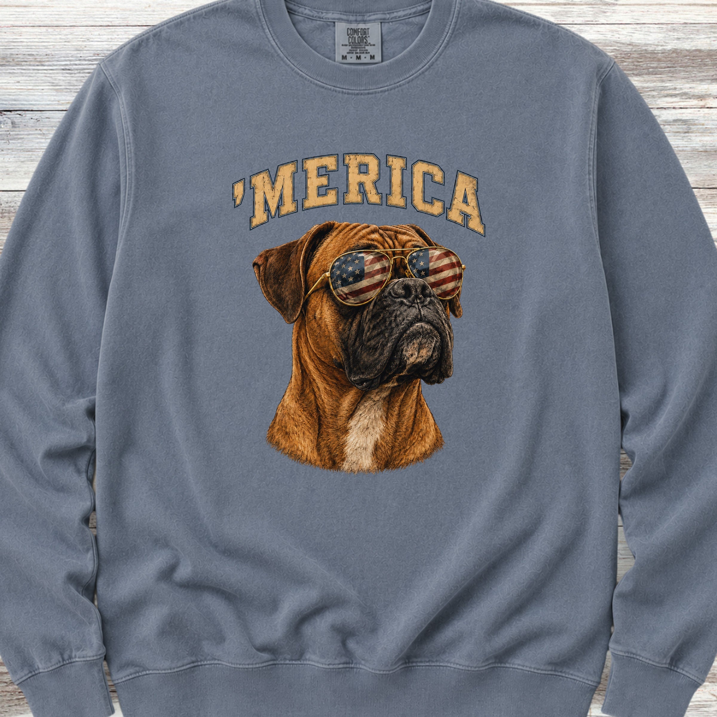 Boxer 'Merica Sweatshirt - Blue Jean