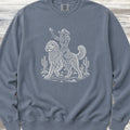 Doodle Cowgirl Sweatshirt - Blue Jean