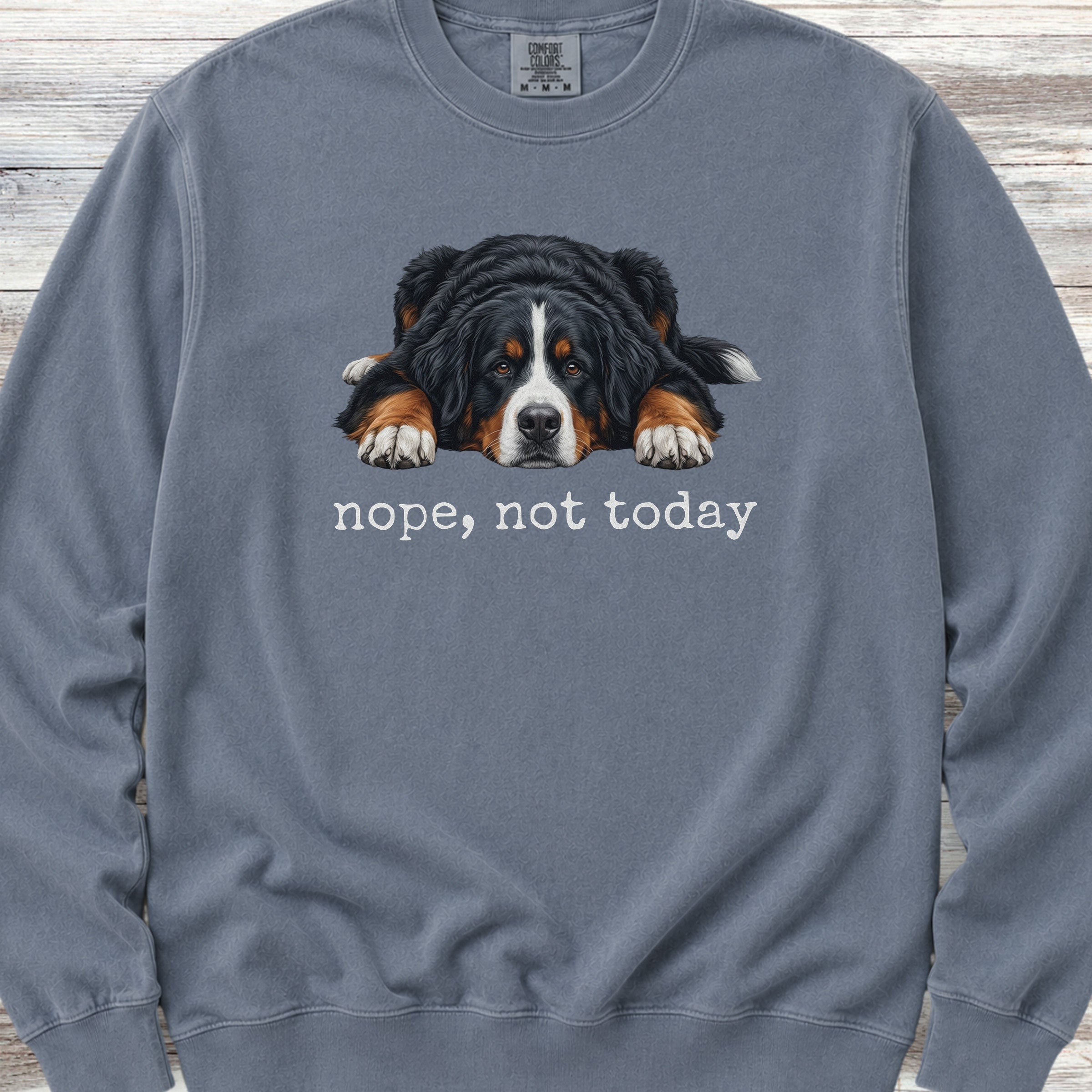 Bernese Mountain Dog Nope Sweatshirt - Blue Jean