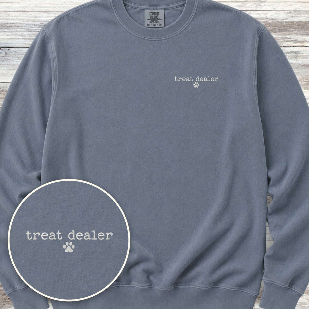 Vintage Treat Dealer Left Chest Sweatshirt - Blue Jean