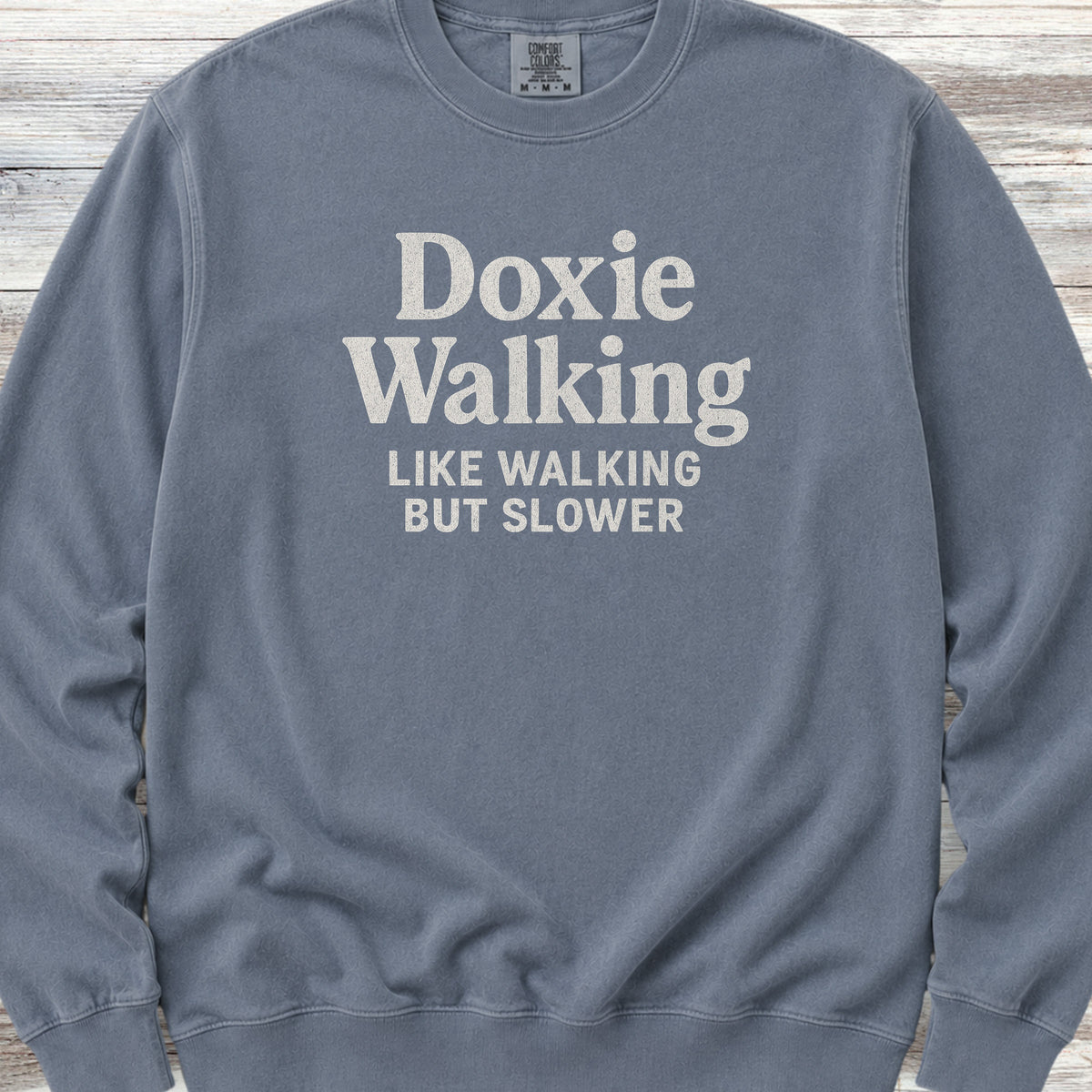 Dachshund Doxie Walking Sweatshirt - Blue Jean