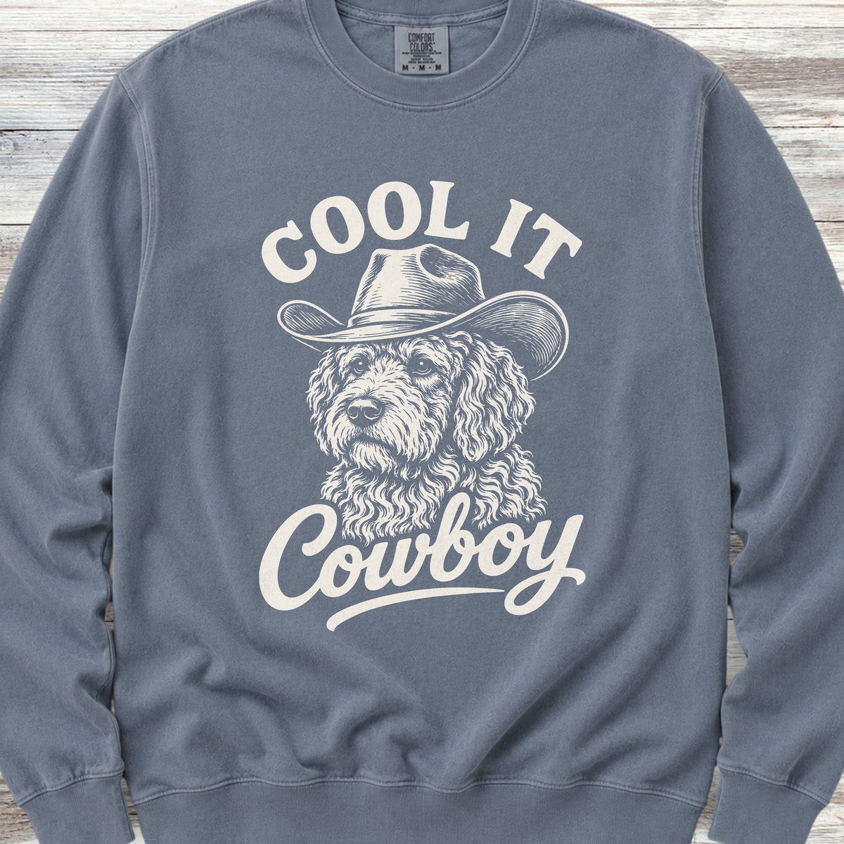 Labradoodle Cool It Sweatshirt - Blue Jean