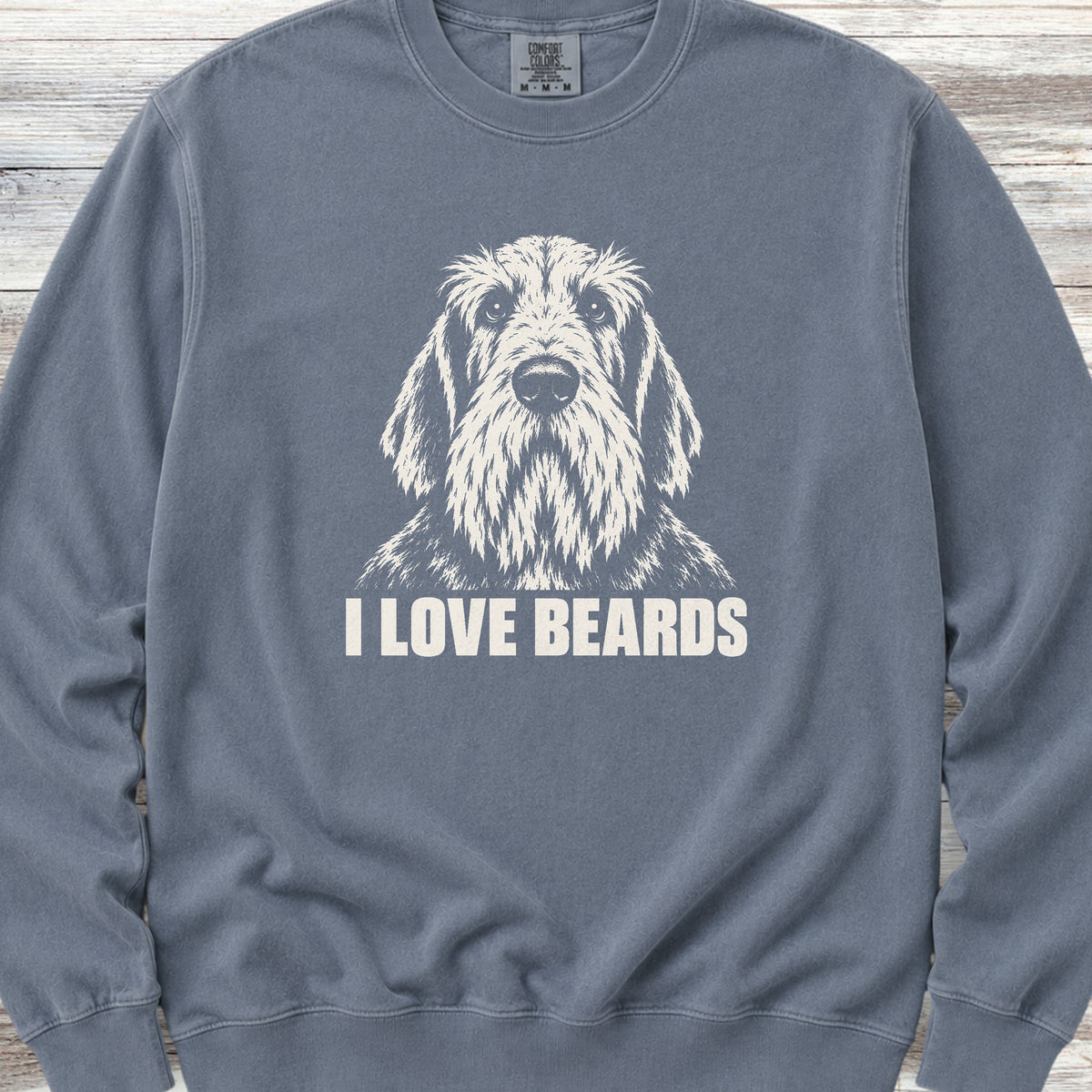 Spinone Italiano I Love Beards Sweatshirt - Blue Jean