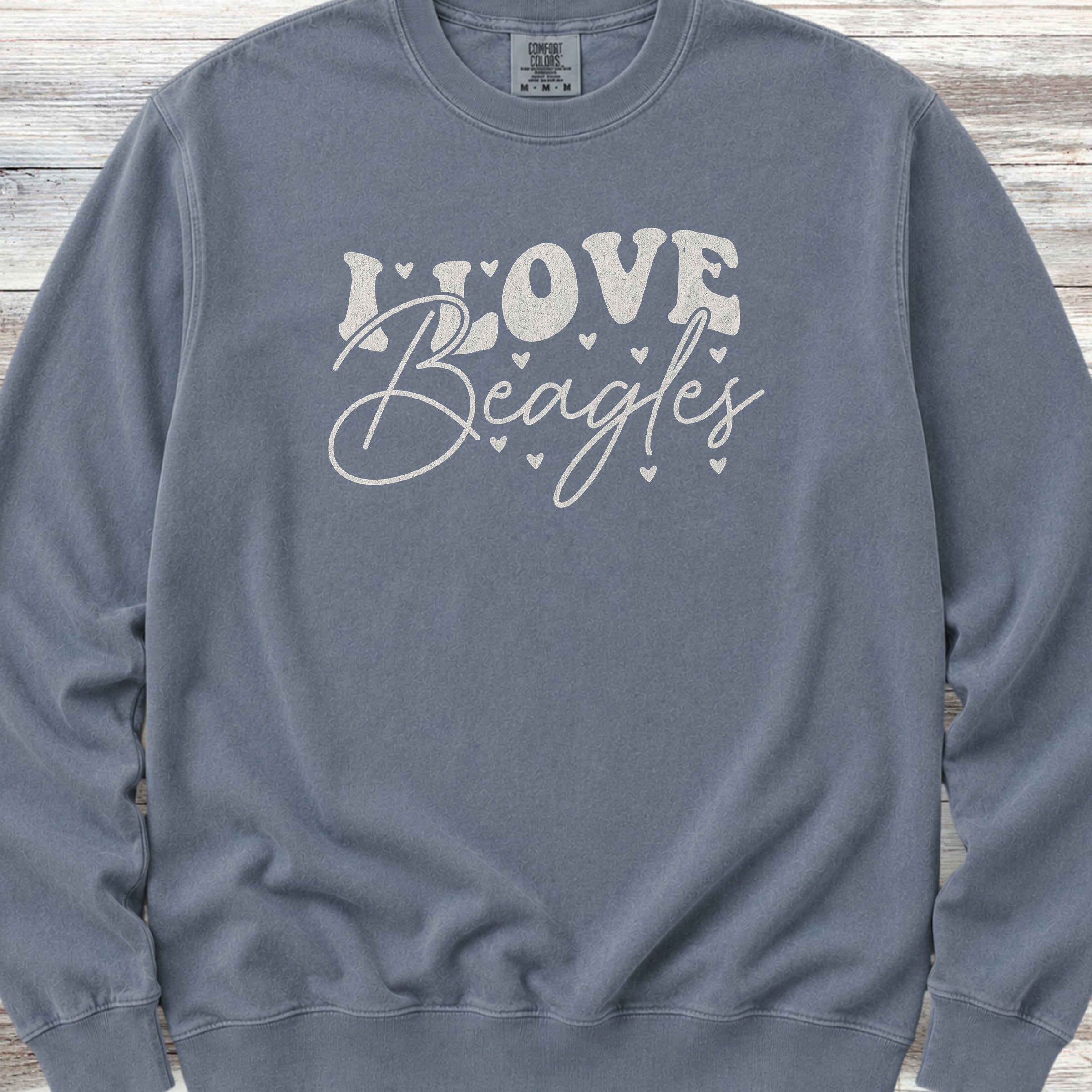 I Love Beagles Sweatshirt - Blue Jean